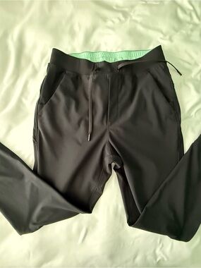 Birddogs Black Jogger Pants with Sea Green Lining (Sz XL)